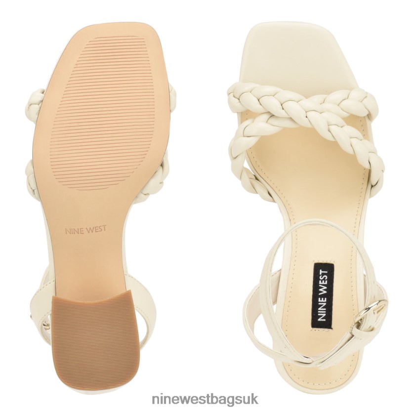 Nine West Gracann Block Heel Sandals RFX40B326 - Nine West Sandals UK Chic Cream