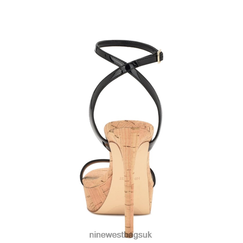 Nine West Gracey Platform Sandals RFX40B156 - Nine West Bags UK Black Patent