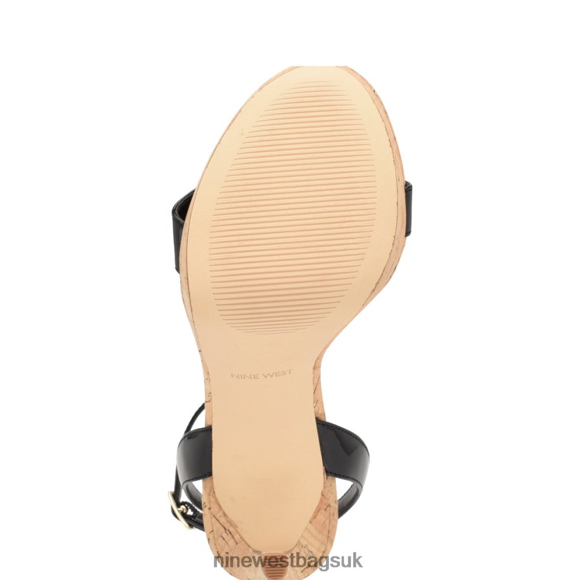 Nine West Gracey Platform Sandals RFX40B156 - Nine West Bags UK Black Patent