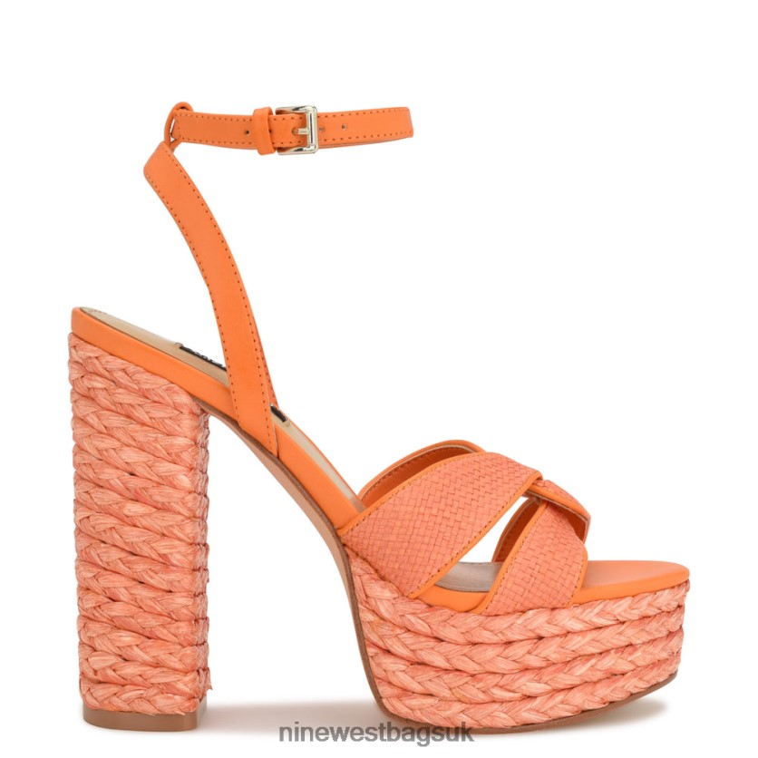 Nine West Hayya Woven Platform Sandals RFX40B198 - Nine West Sandals UK Neon Orange