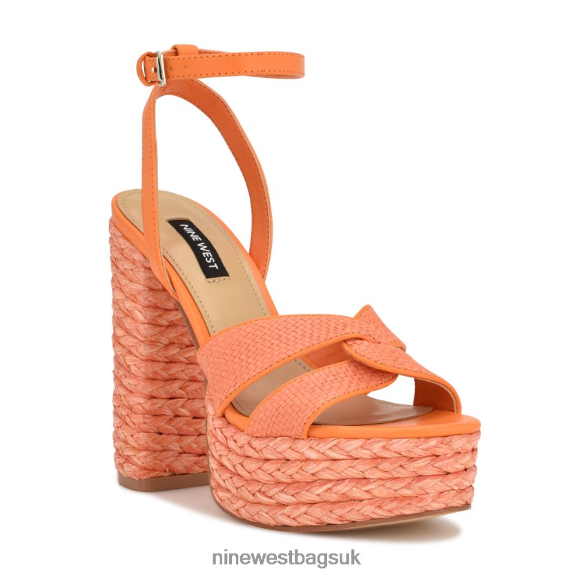 Nine West Hayya Woven Platform Sandals RFX40B198 - Nine West Sandals UK Neon Orange