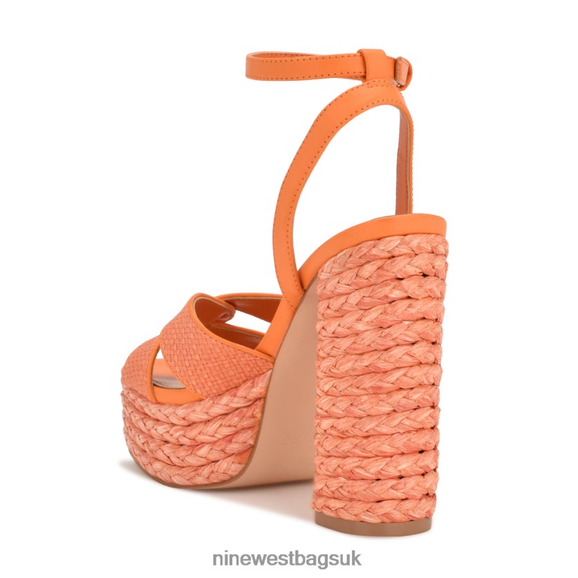 Nine West Hayya Woven Platform Sandals RFX40B198 - Nine West Sandals UK Neon Orange