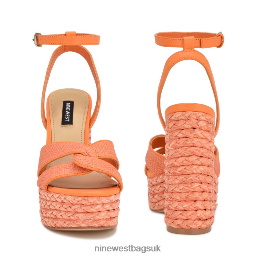 Nine West Hayya Woven Platform Sandals RFX40B198 - Nine West Sandals UK Neon Orange