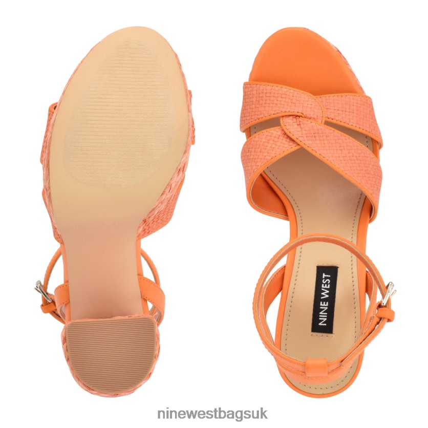 Nine West Hayya Woven Platform Sandals RFX40B198 - Nine West Sandals UK Neon Orange
