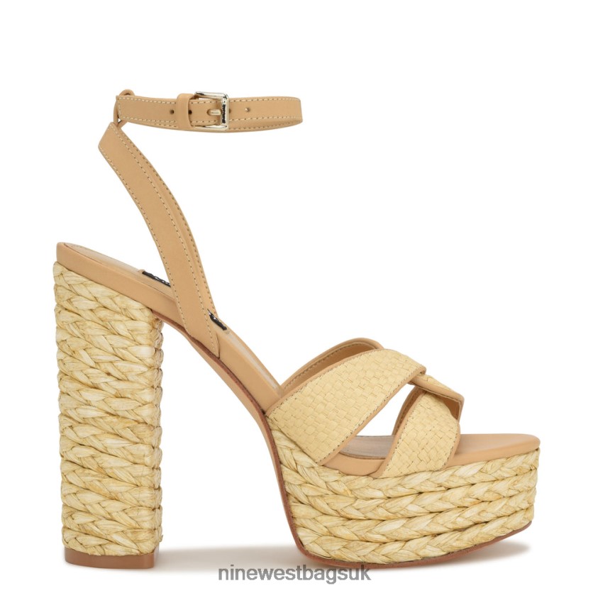 Nine West Hayya Woven Platform Sandals RFX40B199 - Nine West UK Sale Natural