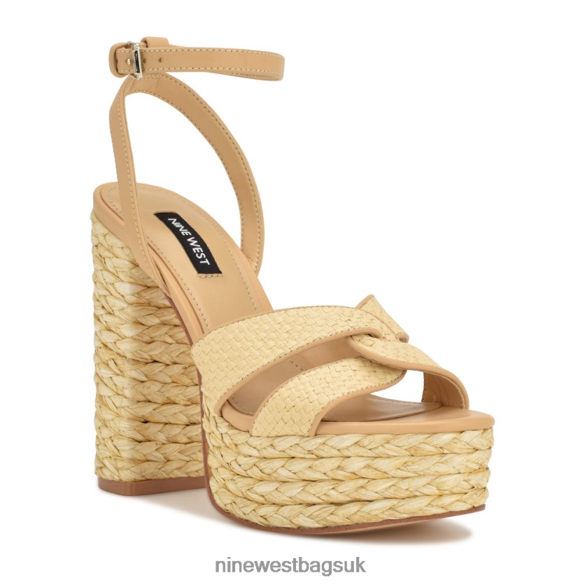 Nine West Hayya Woven Platform Sandals RFX40B199 - Nine West UK Sale Natural