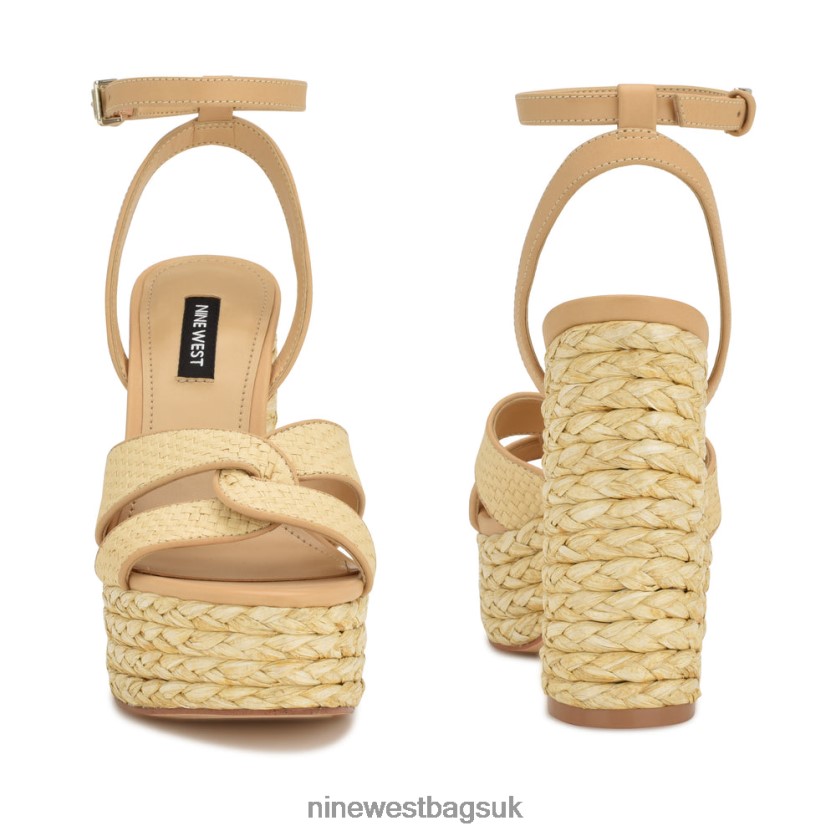 Nine West Hayya Woven Platform Sandals RFX40B199 - Nine West UK Sale Natural