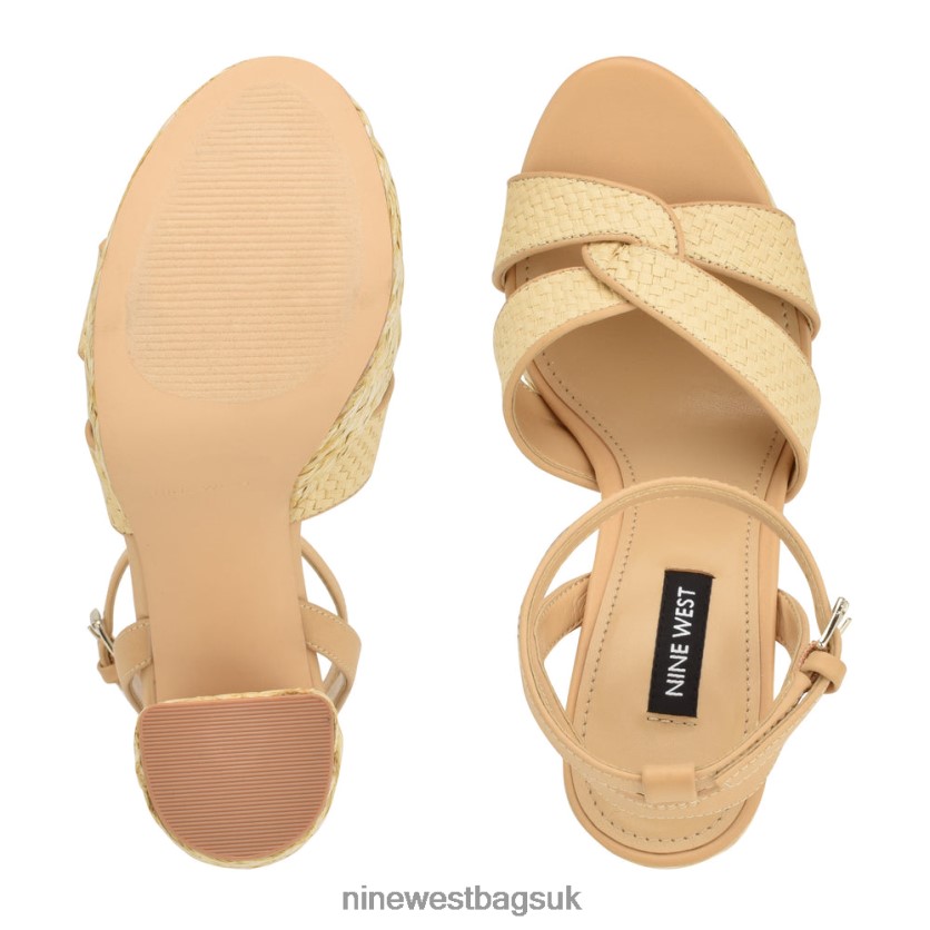 Nine West Hayya Woven Platform Sandals RFX40B199 - Nine West UK Sale Natural