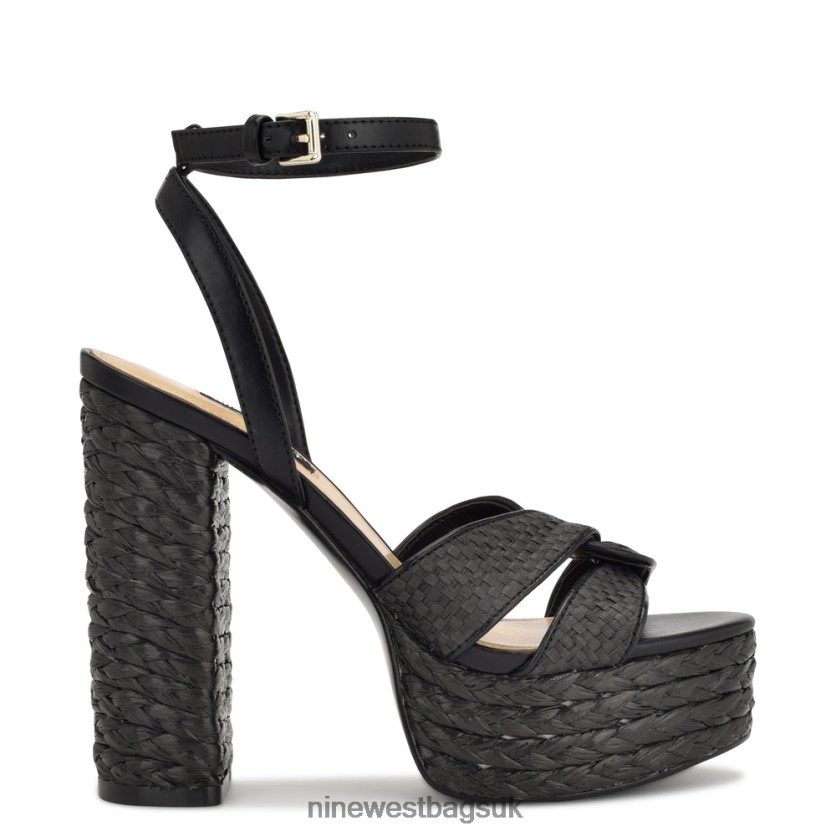 Nine West Hayya Woven Platform Sandals RFX40B200 - Nine West Bags UK Black