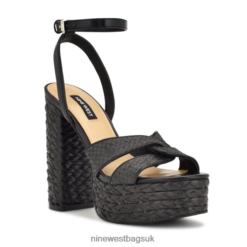 Nine West Hayya Woven Platform Sandals RFX40B200 - Nine West Bags UK Black