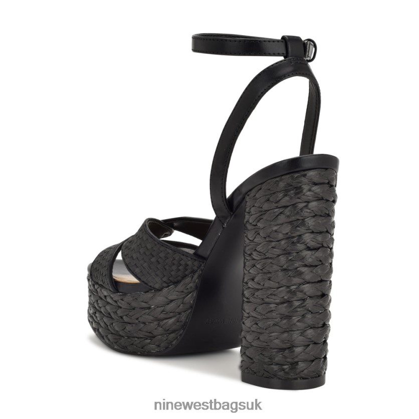Nine West Hayya Woven Platform Sandals RFX40B200 - Nine West Bags UK Black