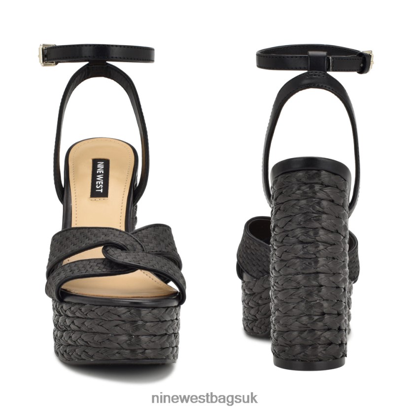 Nine West Hayya Woven Platform Sandals RFX40B200 - Nine West Bags UK Black