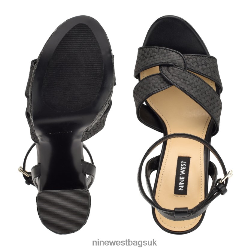 Nine West Hayya Woven Platform Sandals RFX40B200 - Nine West Bags UK Black