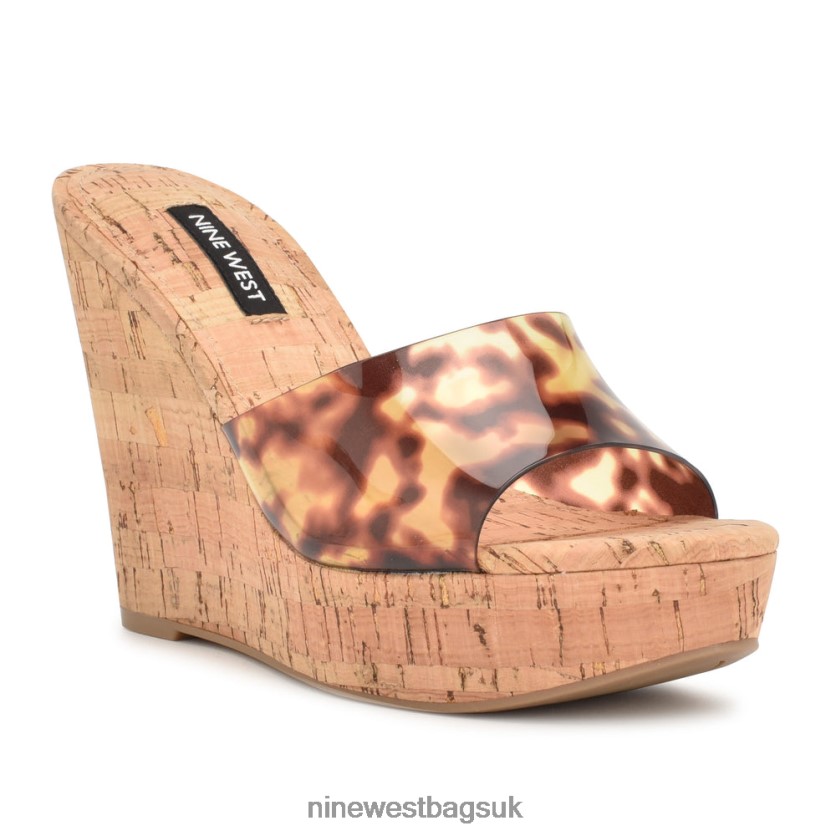 Nine West Herden Wedge Slide Sandals RFX40B194 - Nine West Sandals UK Tortoise