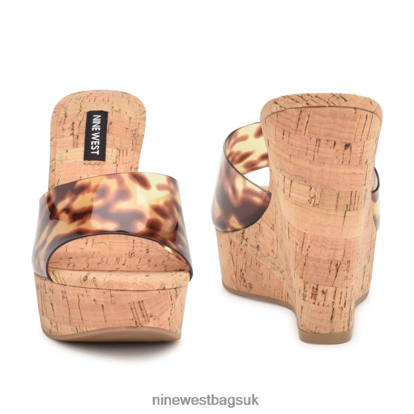 Nine West Herden Wedge Slide Sandals RFX40B194 - Nine West Sandals UK Tortoise