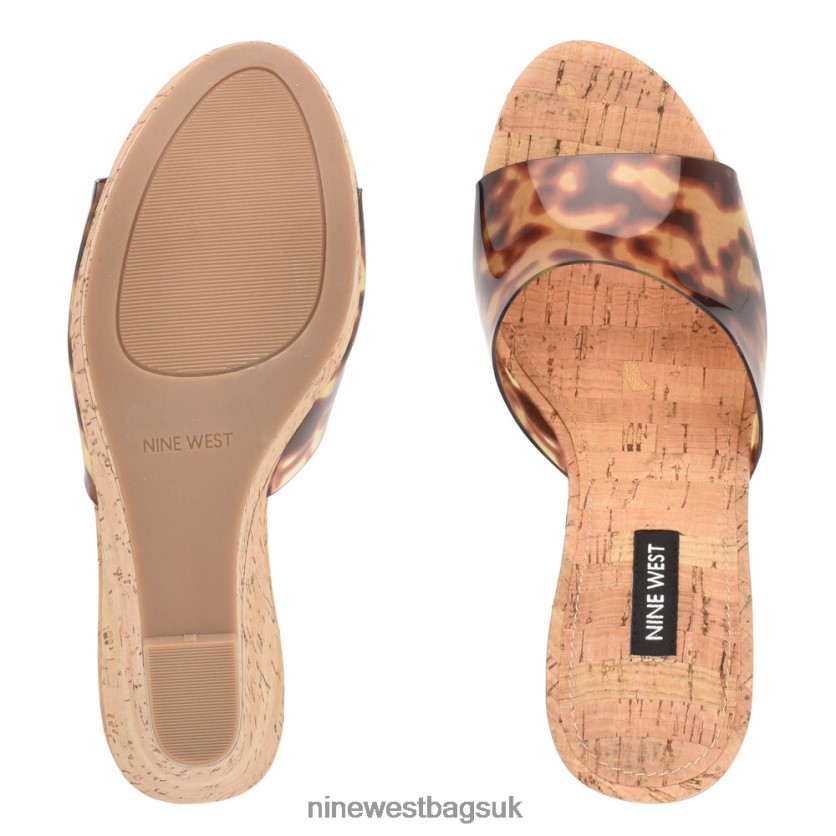 Nine West Herden Wedge Slide Sandals RFX40B194 - Nine West Sandals UK Tortoise