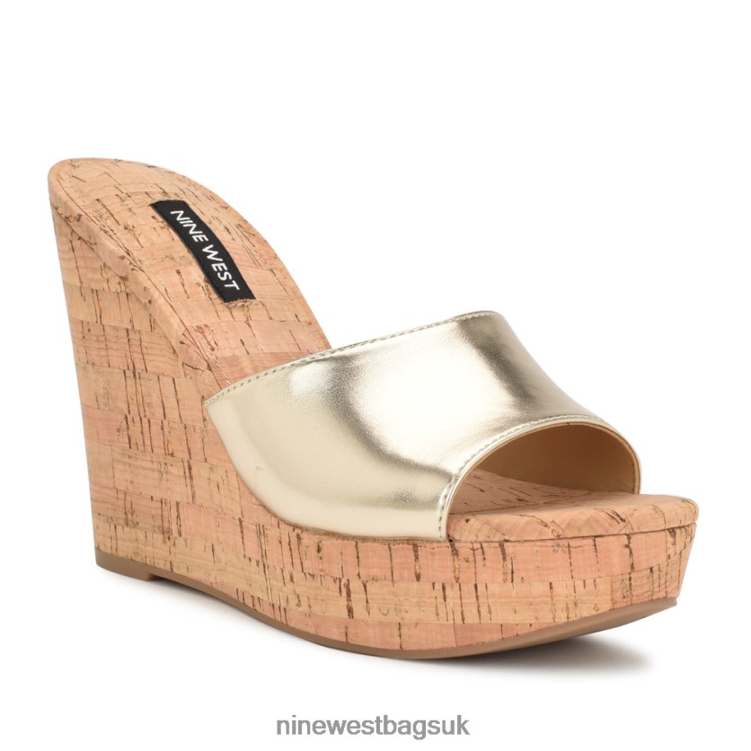 Nine West Herden Wedge Slide Sandals RFX40B195 - Nine West UK Sale Platino