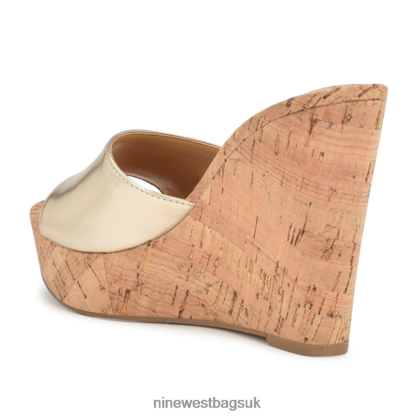 Nine West Herden Wedge Slide Sandals RFX40B195 - Nine West UK Sale Platino
