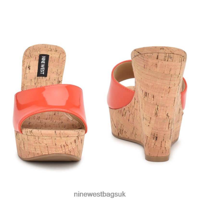 Nine West Herden Wedge Slide Sandals RFX40B196 - Nine West Bags UK Orange