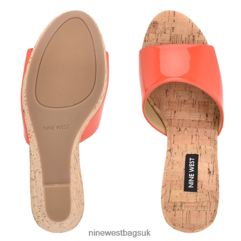 Nine West Herden Wedge Slide Sandals RFX40B196 - Nine West Bags UK Orange