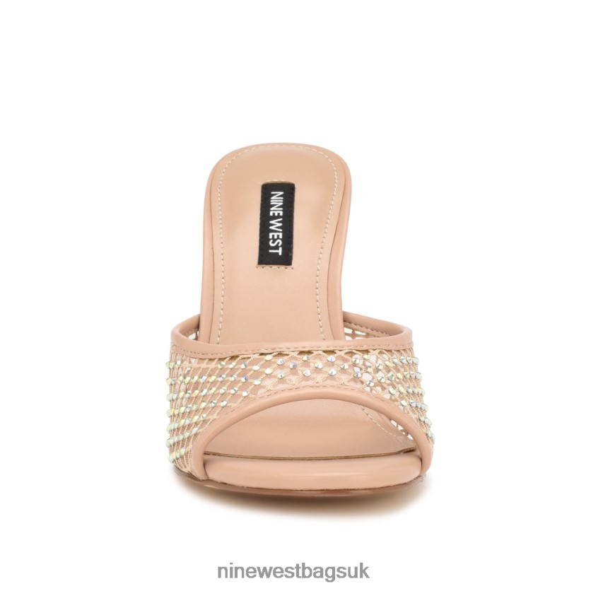 Nine West Iriep Heeled Slide Sandals RFX40B1078 - Nine West Sandals UK Light Natural Mesh