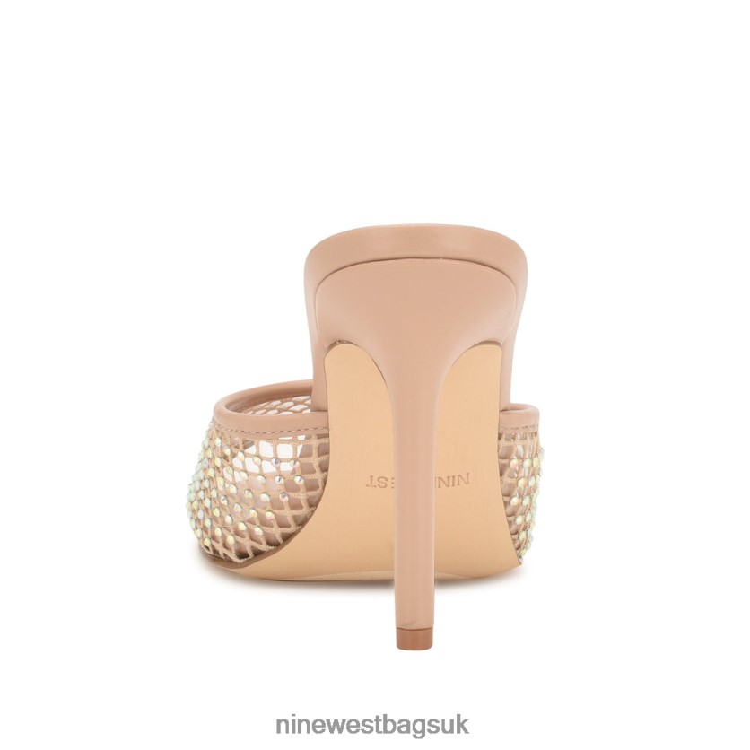 Nine West Iriep Heeled Slide Sandals RFX40B1078 - Nine West Sandals UK Light Natural Mesh