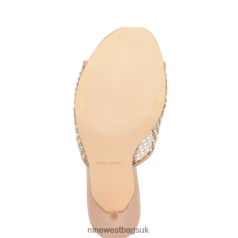 Nine West Iriep Heeled Slide Sandals RFX40B1078 - Nine West Sandals UK Light Natural Mesh