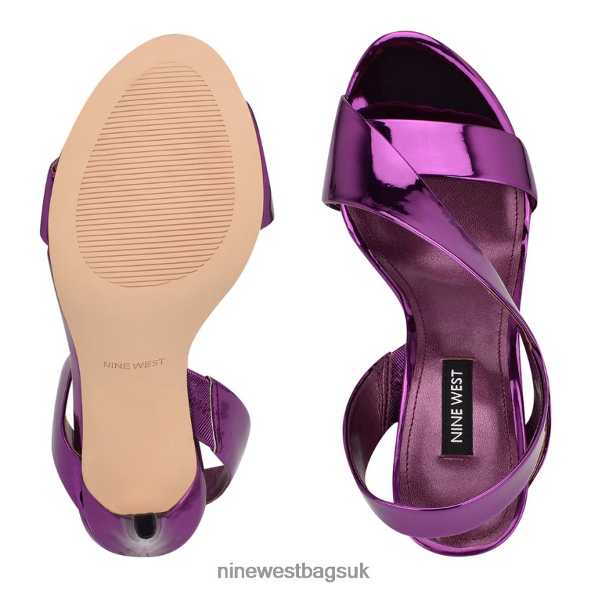 Nine West Itzel Dress Sandals RFX40B1837 - Nine West UK Purple Mirror Metallic