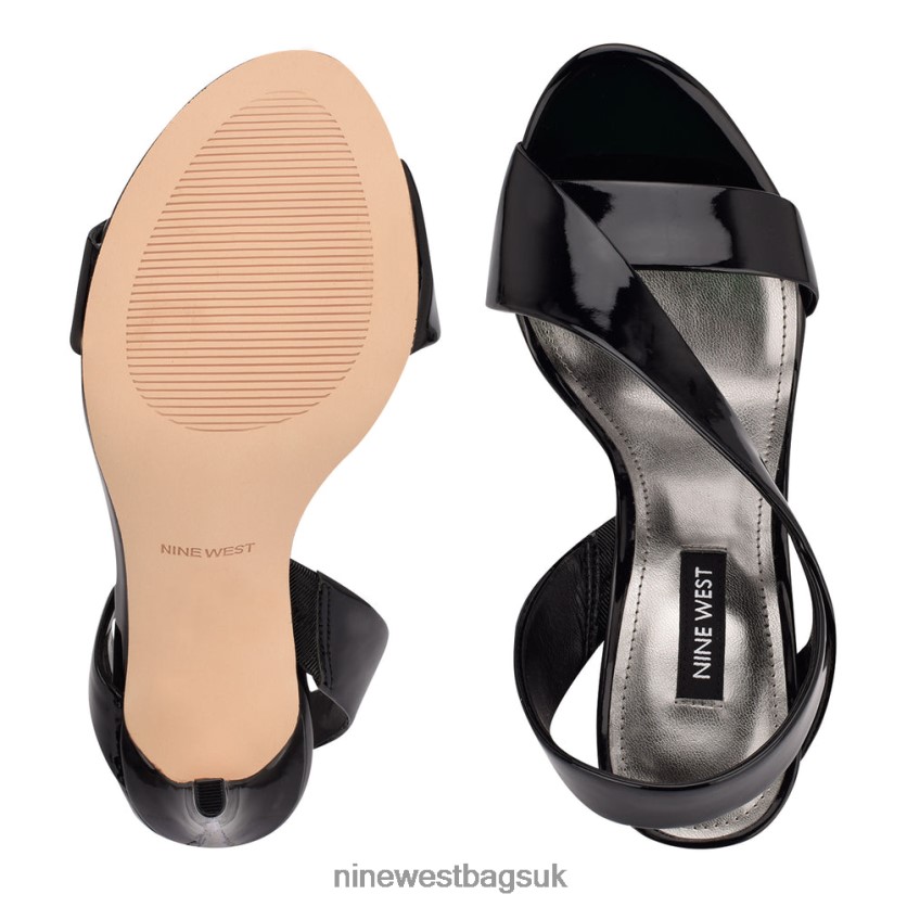 Nine West Itzel Dress Sandals RFX40B408 - Nine West Bags UK Black Patent