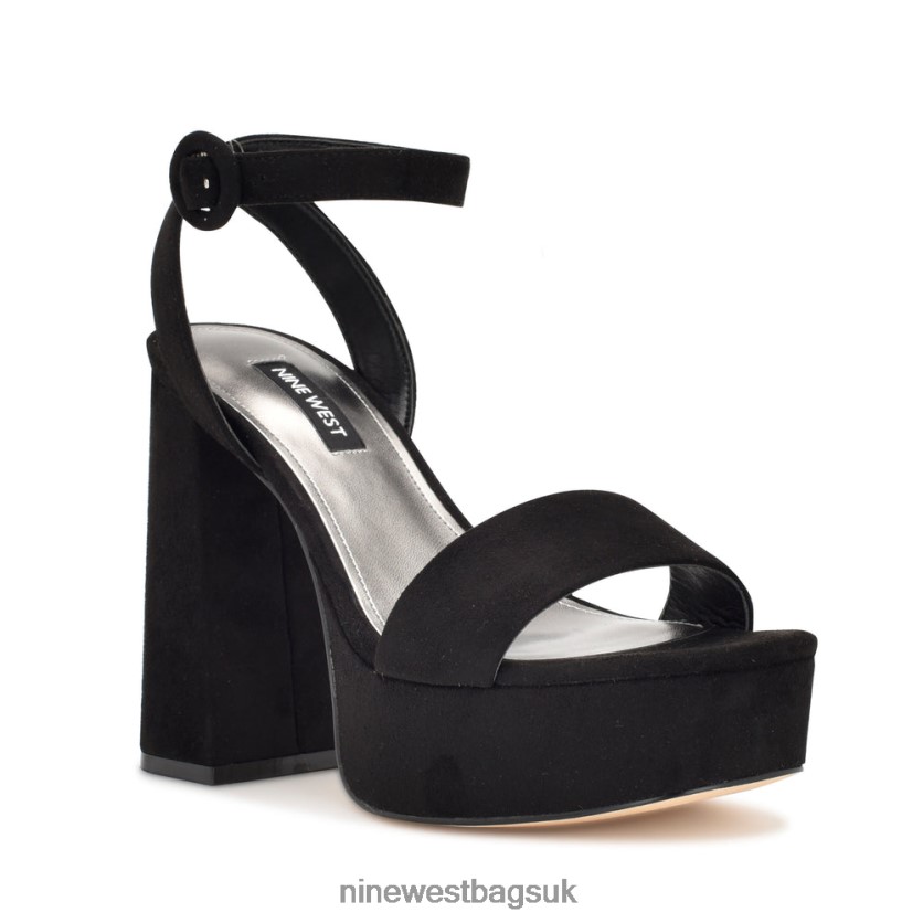 Nine West Jans Platform Sandals RFX40B340 - Nine West Bags UK Black Suede