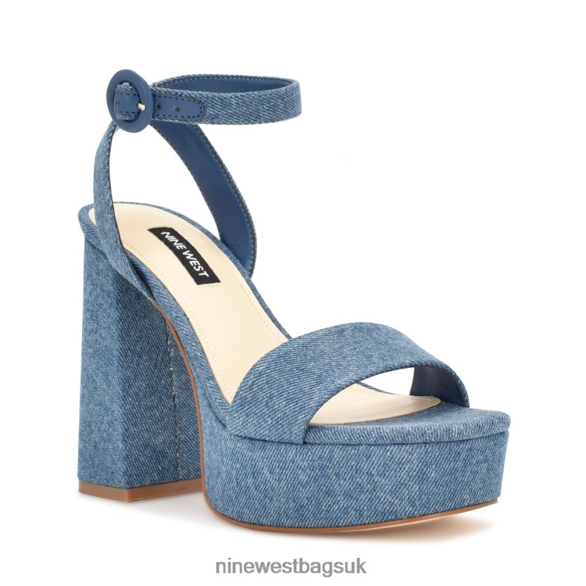 Nine West Jans Platform Sandals RFX40B342 - Nine West Sandals UK Denim