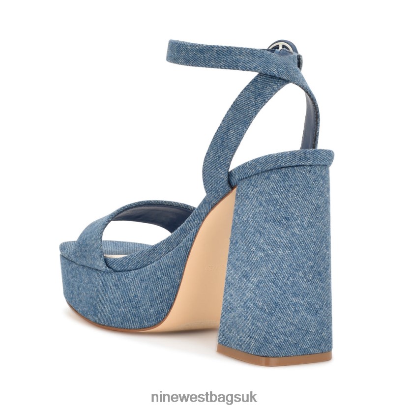 Nine West Jans Platform Sandals RFX40B342 - Nine West Sandals UK Denim