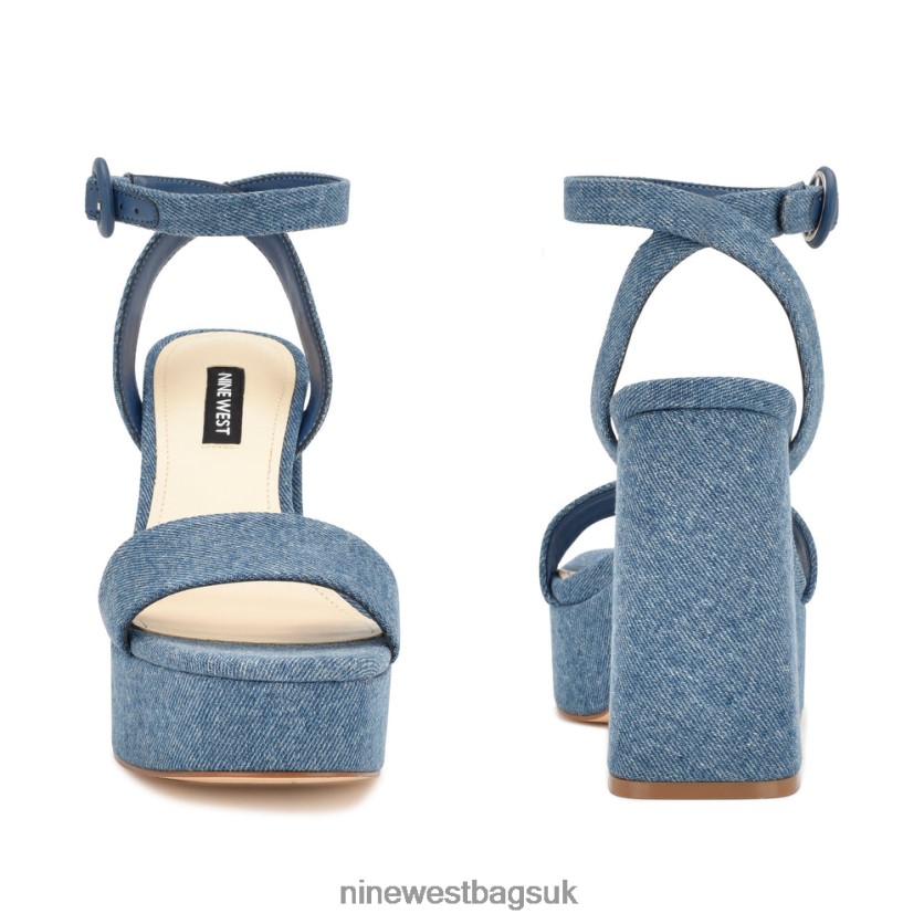 Nine West Jans Platform Sandals RFX40B342 - Nine West Sandals UK Denim