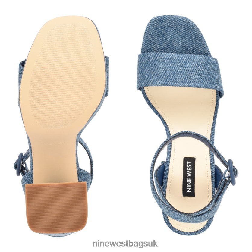 Nine West Jans Platform Sandals RFX40B342 - Nine West Sandals UK Denim