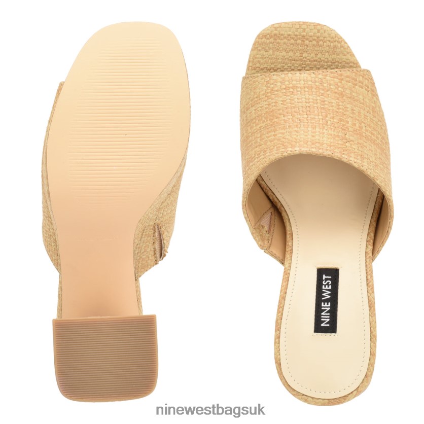 Nine West Jilie Platform Slide Sandals RFX40B255 - Nine West UK Sale Natural Raffia