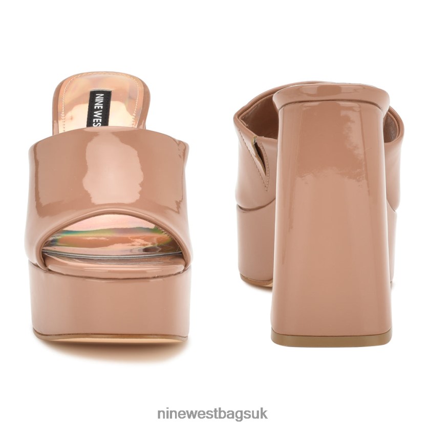 Nine West Jilie Platform Slide Sandals RFX40B257 - Nine West UK Clay Patent