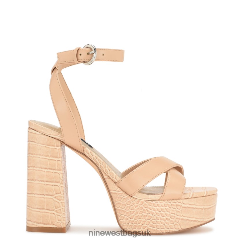 Nine West Joya Platform Sandals RFX40B322 - Nine West Sandals UK Warm Blush Croco