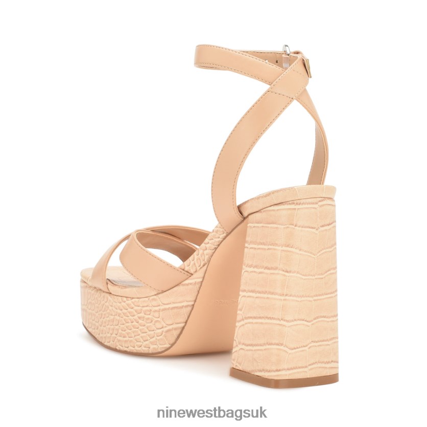 Nine West Joya Platform Sandals RFX40B322 - Nine West Sandals UK Warm Blush Croco