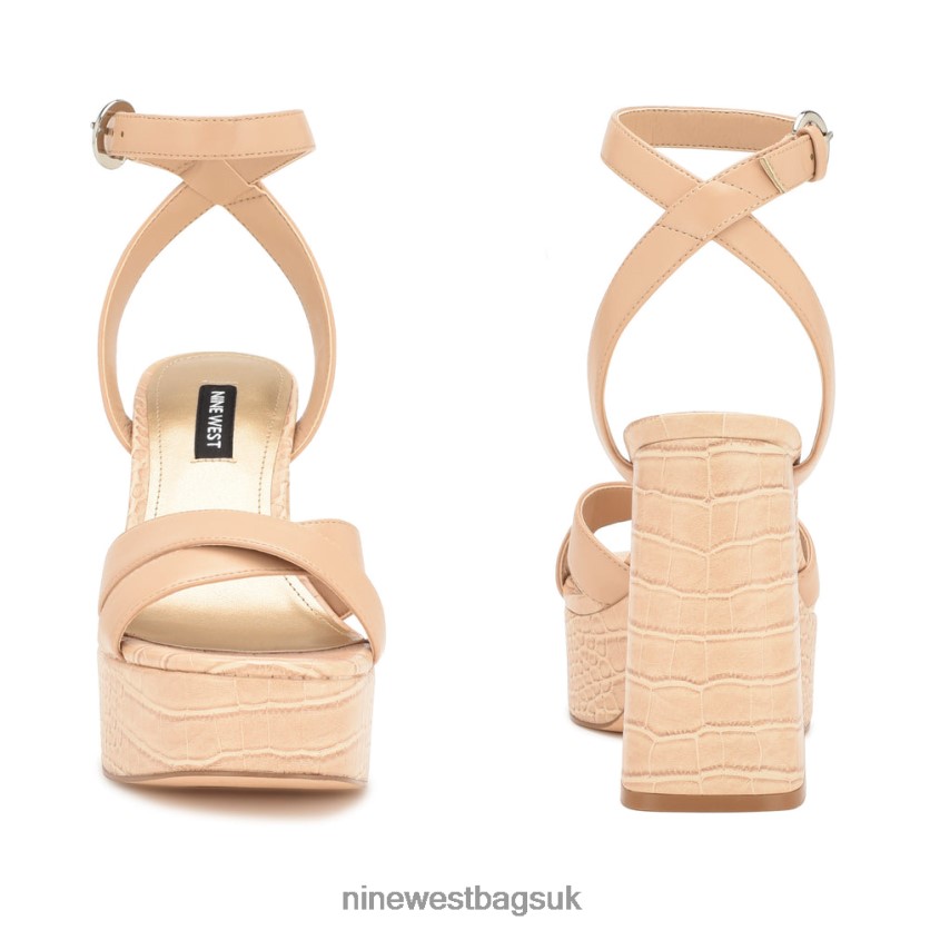 Nine West Joya Platform Sandals RFX40B322 - Nine West Sandals UK Warm Blush Croco
