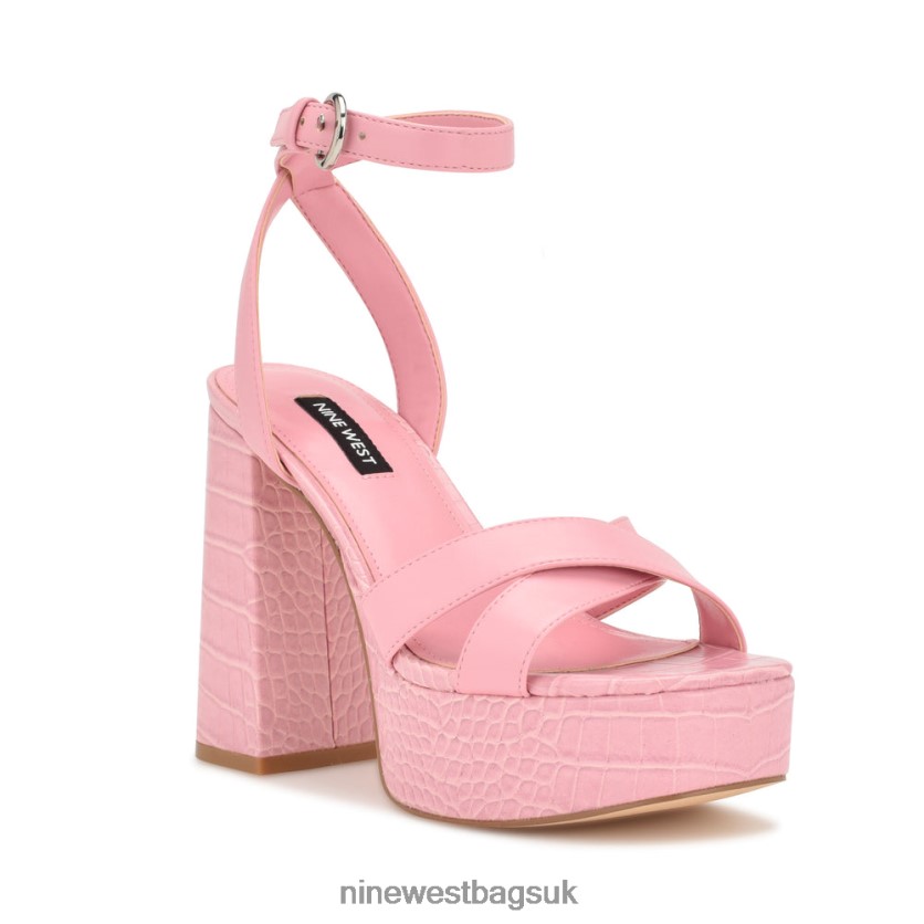 Nine West Joya Platform Sandals RFX40B323 - Nine West UK Sale Pink Croco