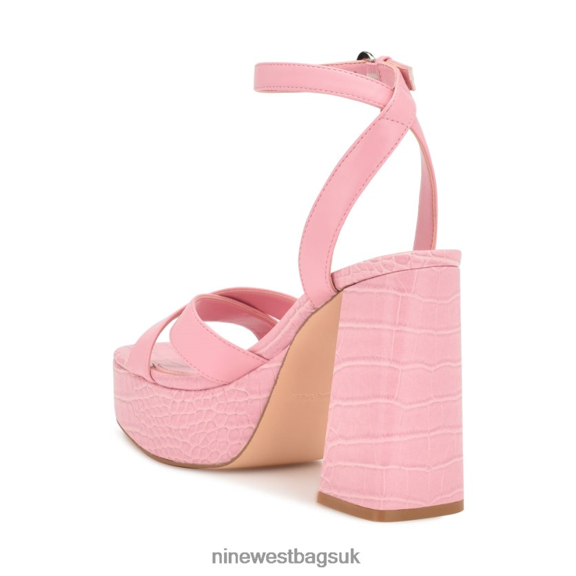 Nine West Joya Platform Sandals RFX40B323 - Nine West UK Sale Pink Croco
