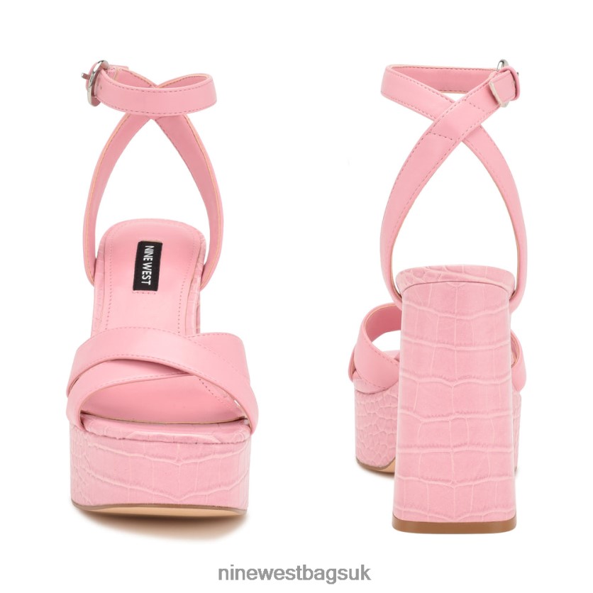 Nine West Joya Platform Sandals RFX40B323 - Nine West UK Sale Pink Croco