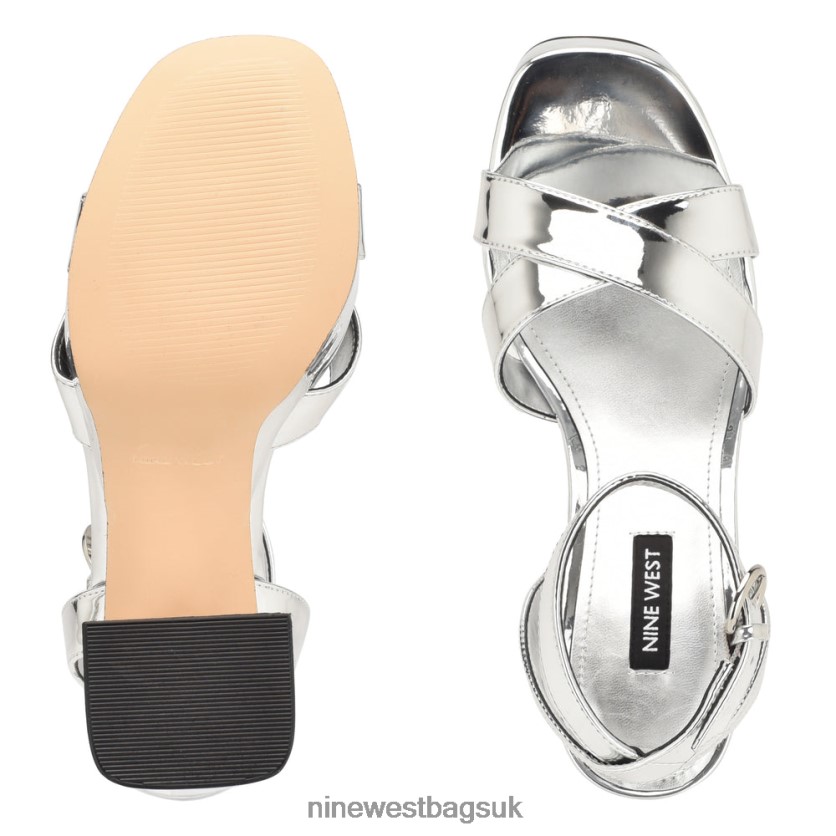 Nine West Joya Platform Sandals RFX40B453 - Nine West UK Silver Mirror Metallic