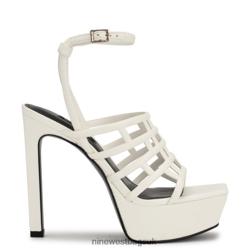 Nine West Kelinda Ankle Strap Platform Sandals RFX40B1746 - Nine West Sandals UK White