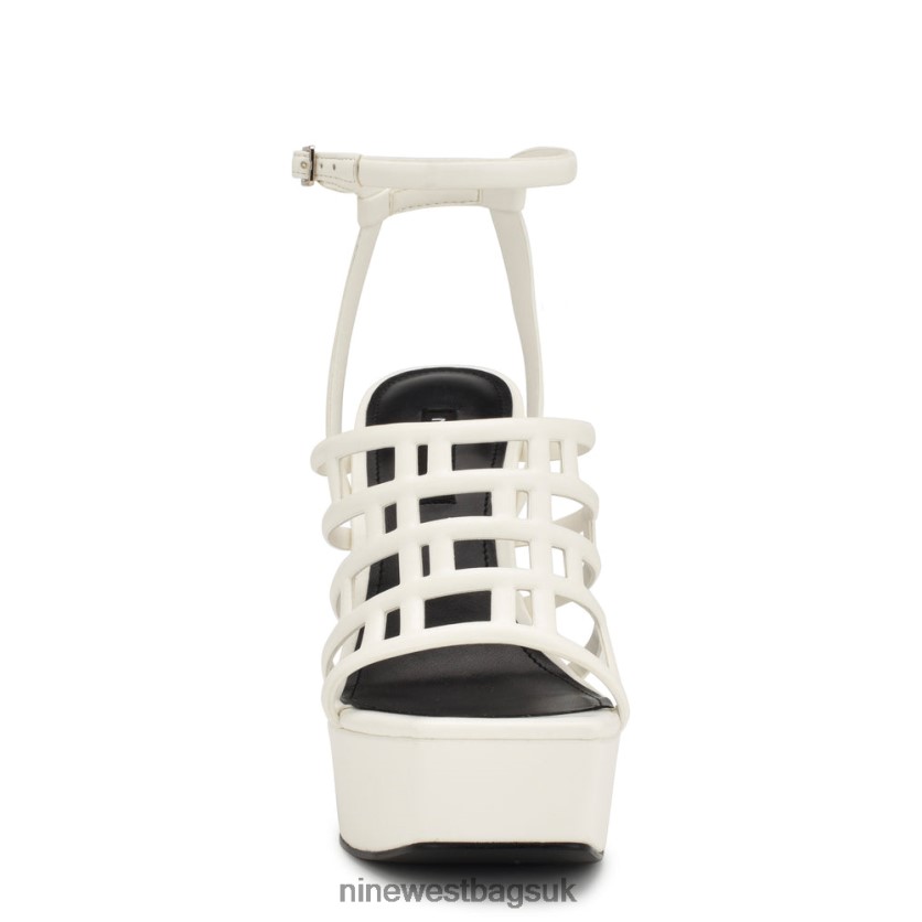 Nine West Kelinda Ankle Strap Platform Sandals RFX40B236 - Nine West Bags UK White