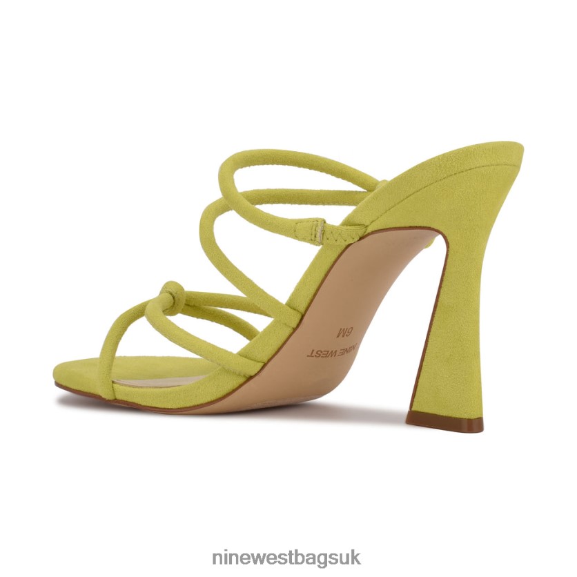 Nine West Kims Heeled Slide Sandals RFX40B617 - Nine West UK Yellow Suede
