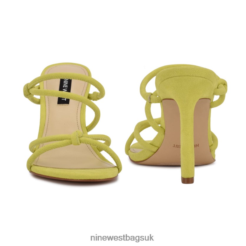 Nine West Kims Heeled Slide Sandals RFX40B617 - Nine West UK Yellow Suede