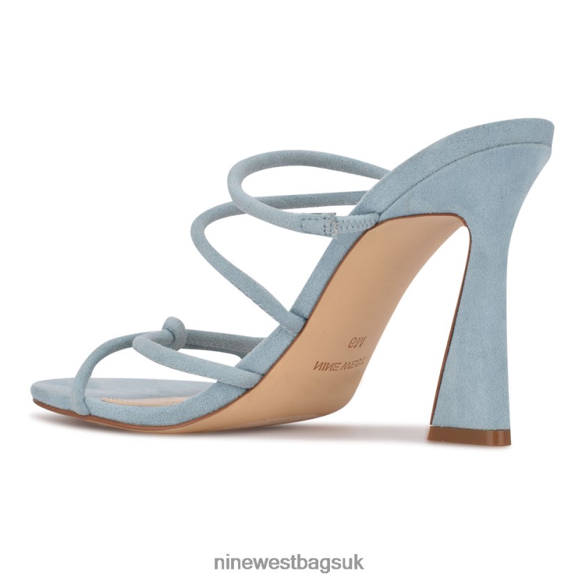 Nine West Kims Heeled Slide Sandals RFX40B620 - Nine West Bags UK Blue Suede