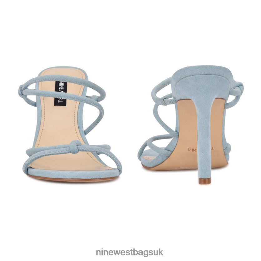 Nine West Kims Heeled Slide Sandals RFX40B620 - Nine West Bags UK Blue Suede