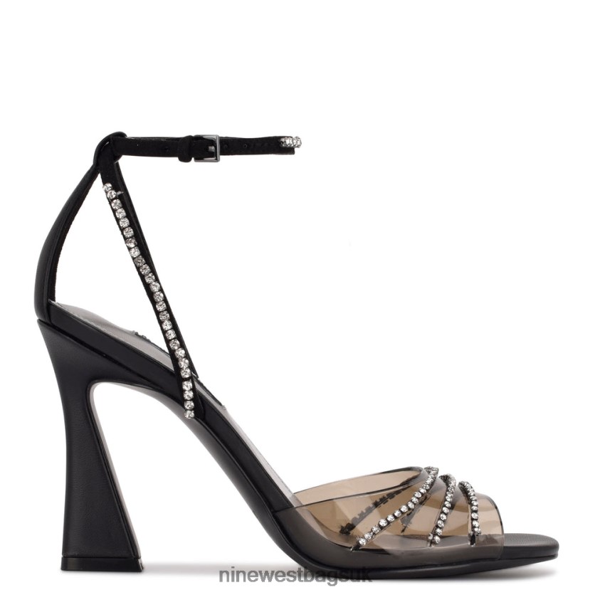 Nine West Klass Heeled Sandals RFX40B1828 - Nine West Bags UK Black/Smoke Crystal